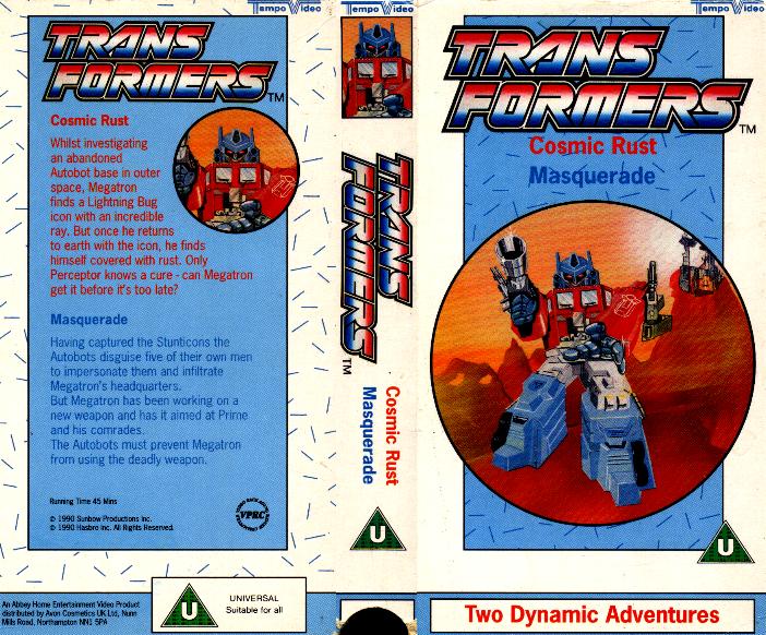 Transformers: Cosmic Rust/Masquerade (1990) on Tempo Video (United Kingdom  VHS videotape)