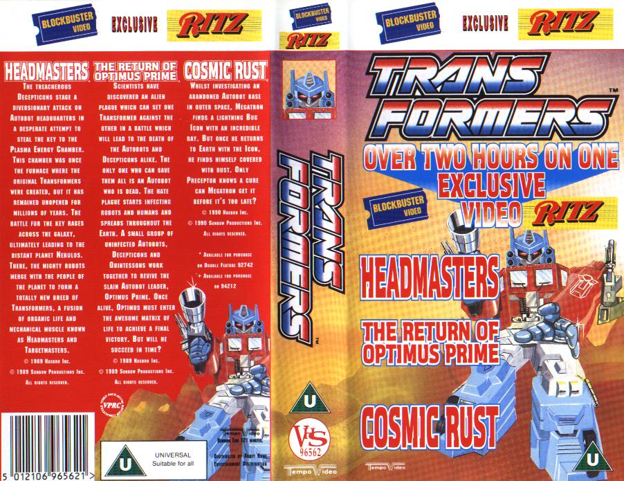 Transformers: Cosmic Rust/Masquerade (1990) on Tempo Video (United Kingdom  VHS videotape)